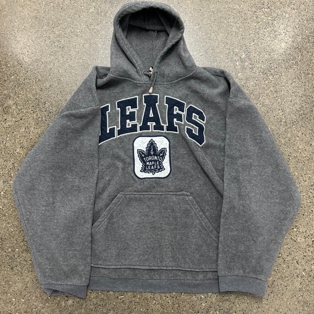 Vintage 90s Grey Toronto Maple Leafs NHL Hoodie (Size XL)